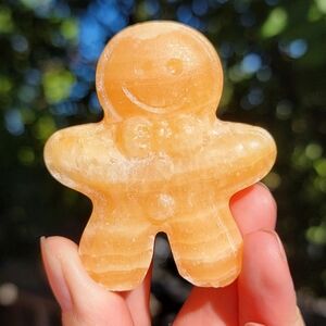 (A) NEW 2.27" x 2" ORANGE CALCITE GINGERBREAD MAN
